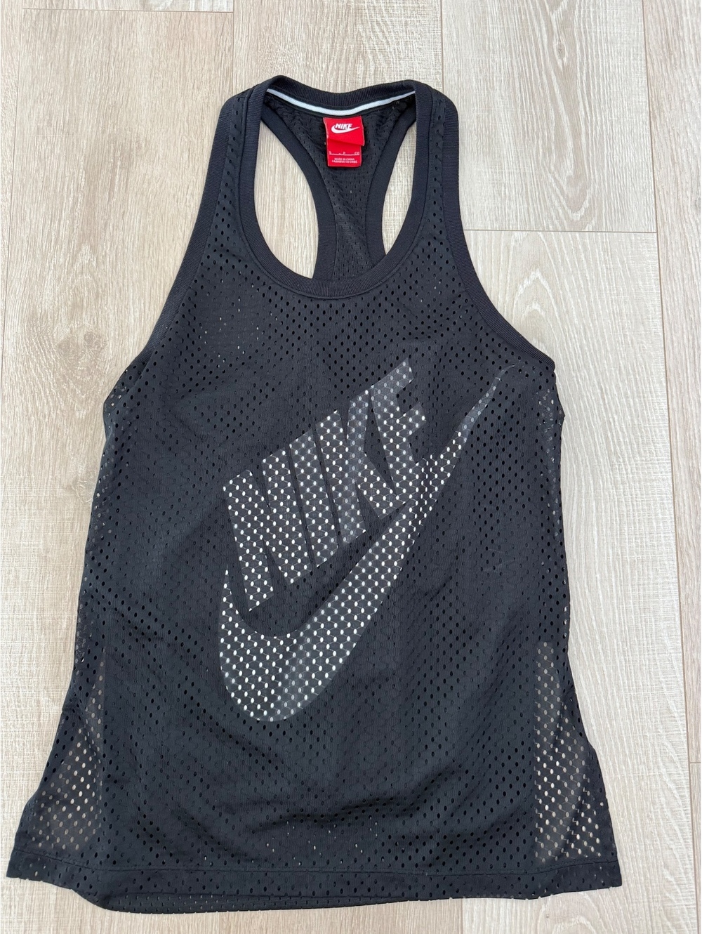 Nike black mesh racerback tank